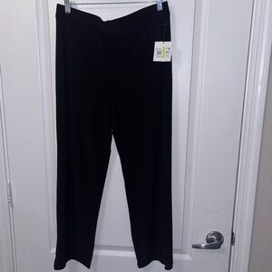 Anne Klein Elegant Black Wide Leg Trousers